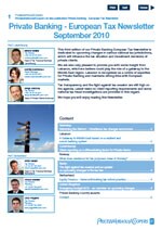 Private Banking - European Tax Newsletter - September 2010